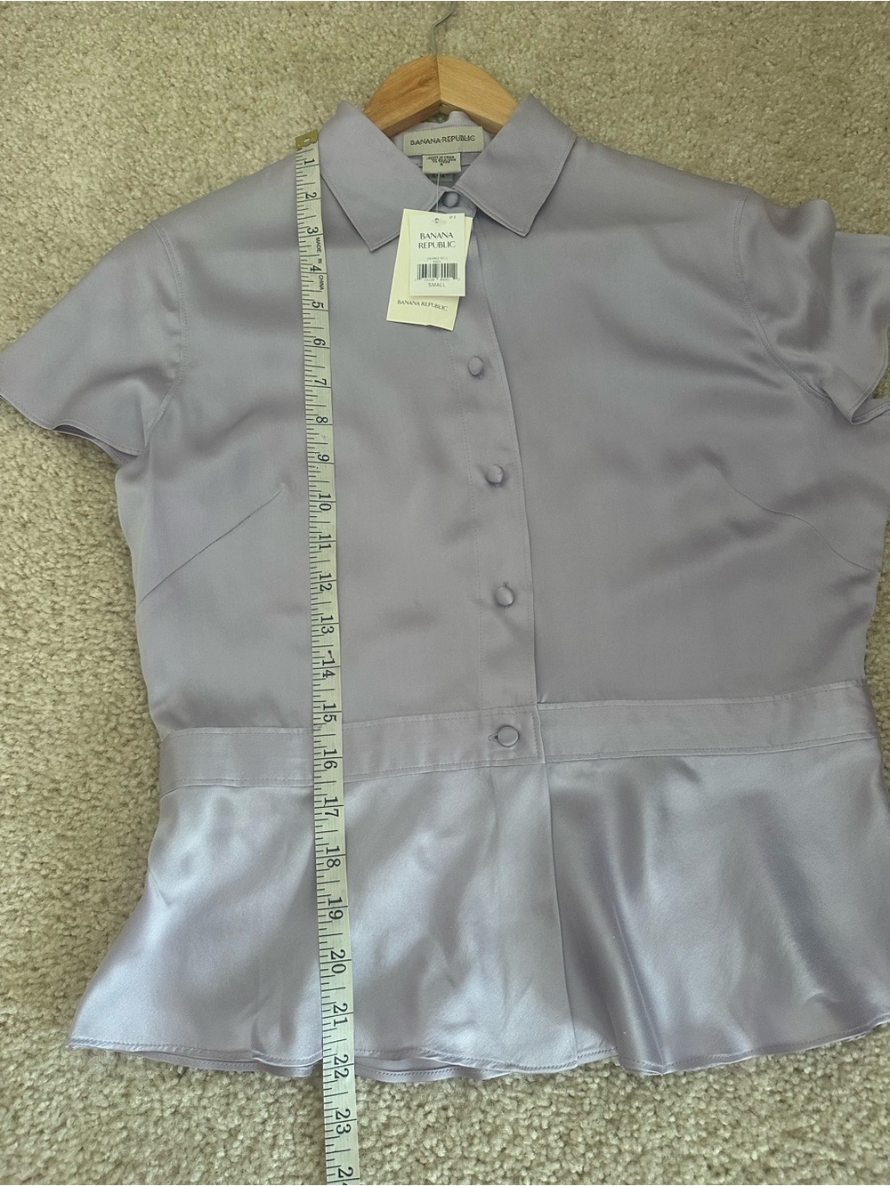 NWT Y2K vintage 100% silk banana republic peplum top size small - Picture 8 of 8